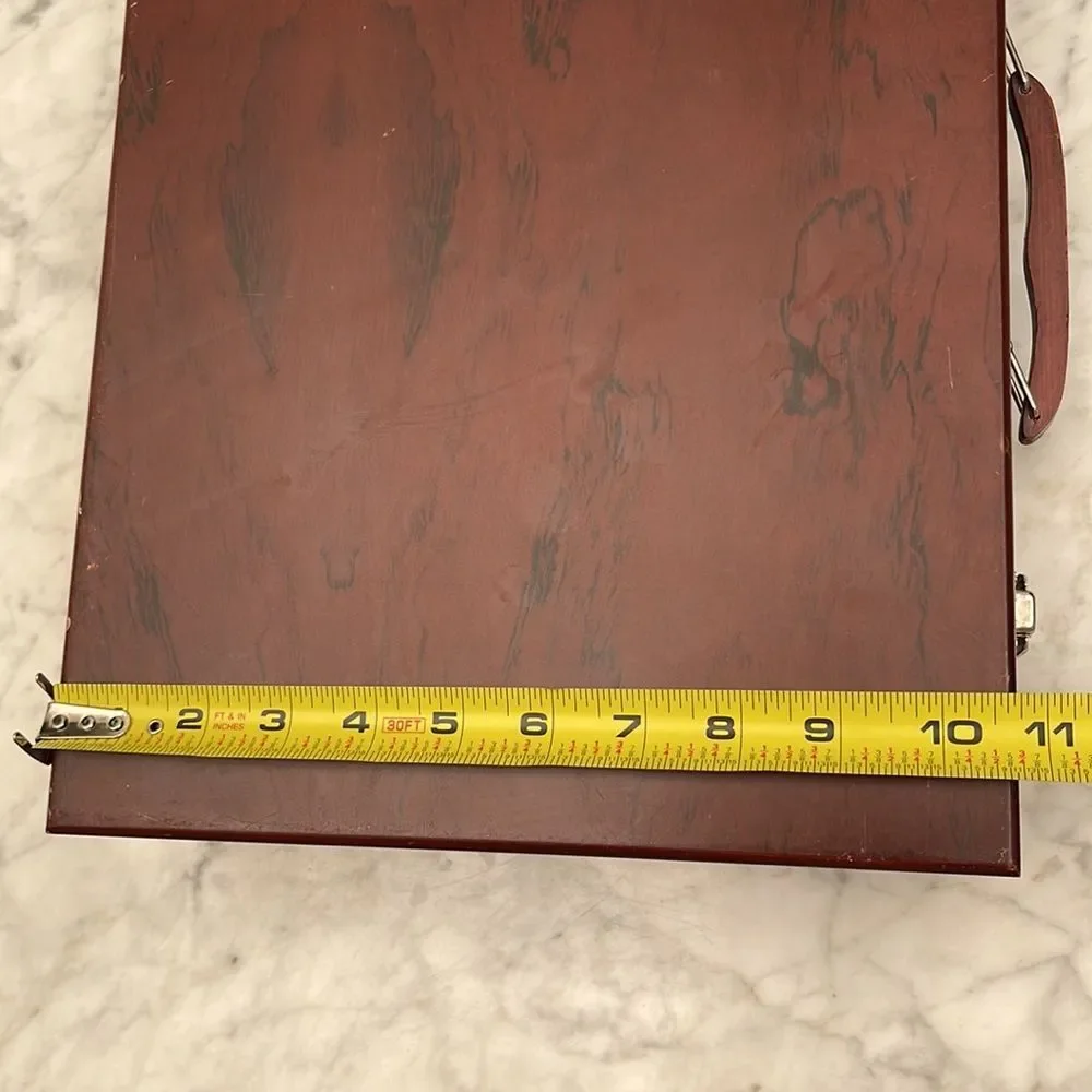 Antique wooden box with handles